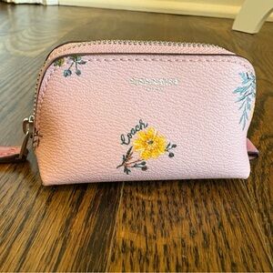 Coach Micro Mini Coin Purse Bag Blossom Multi Pink Floral Zip Case